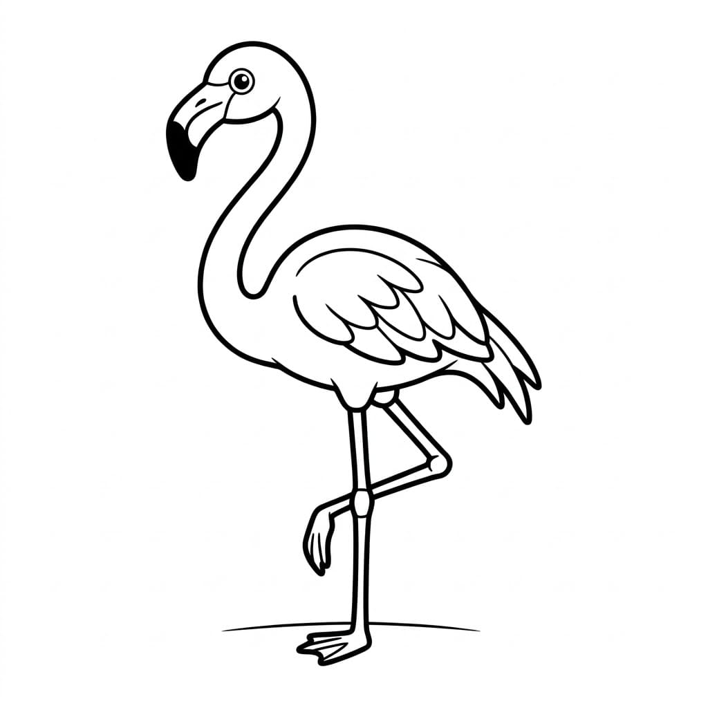 Elegant flamingo Tegninger til Farvelægning