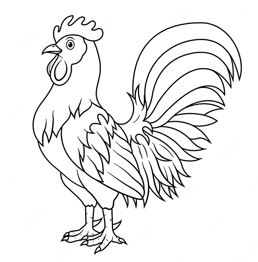 En høj hane Tegninger til Farvelægning