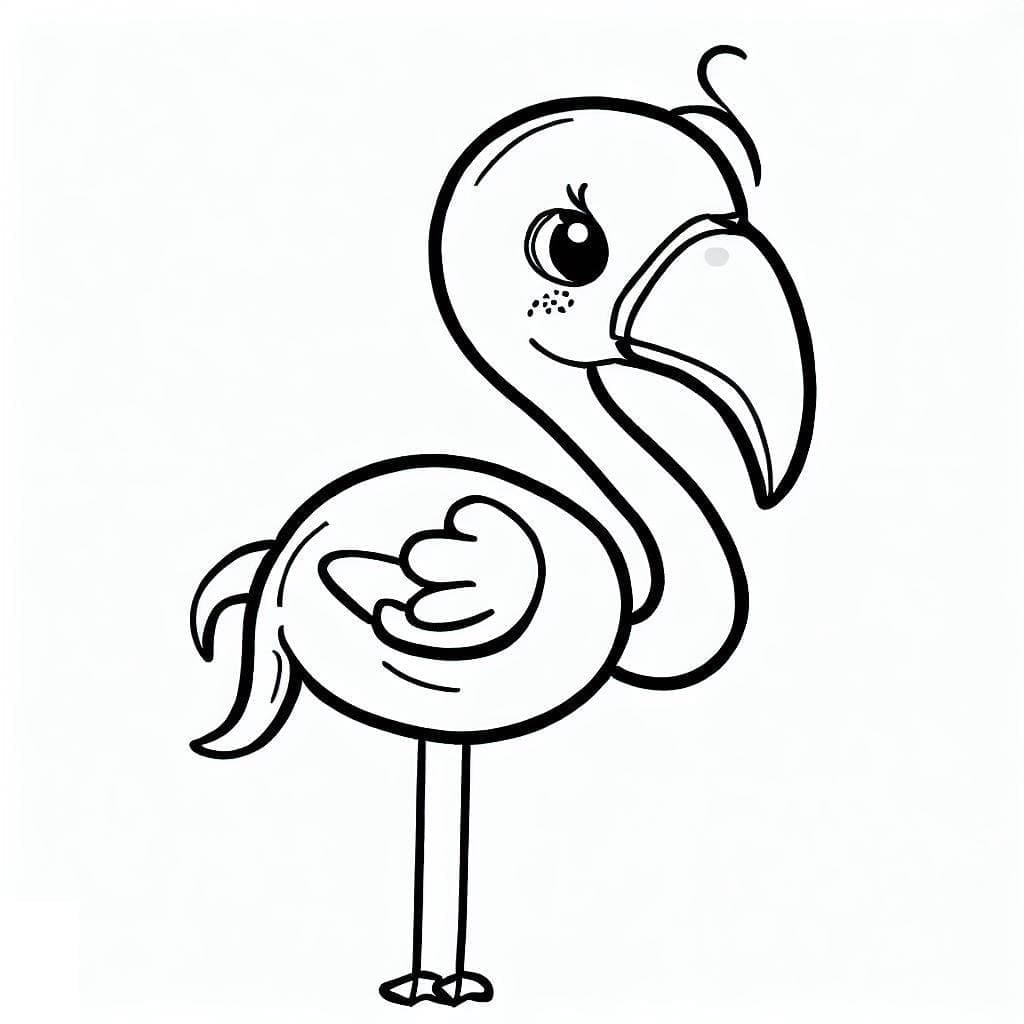 En sød flamingo Tegninger til Farvelægning