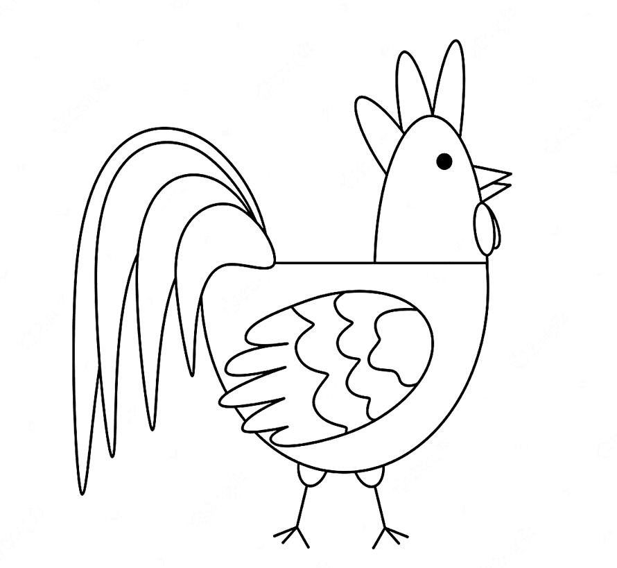 En sød hane Tegninger til Farvelægning