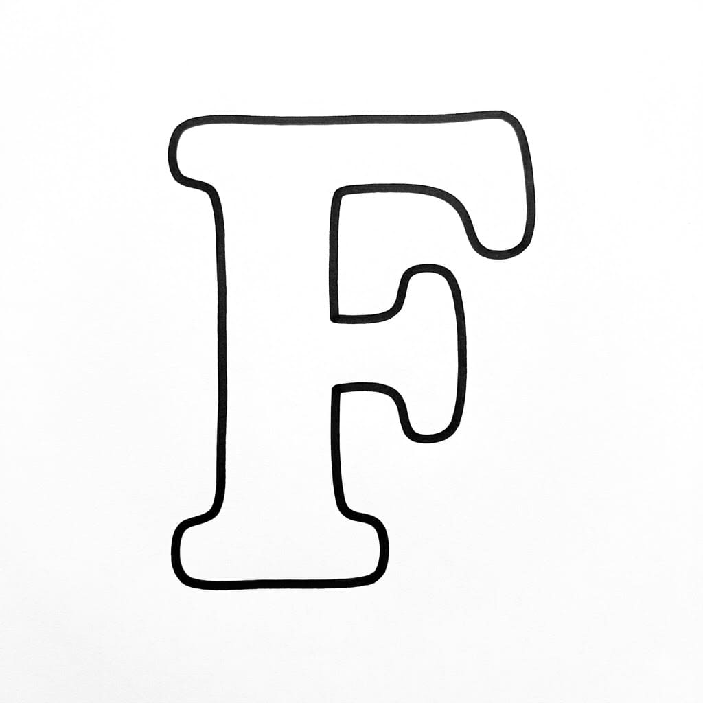 Enkel Bogstav F Tegninger til Farvelægning