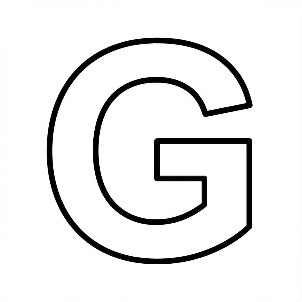 Enkelt Bogstav G Tegninger til Farvelægning