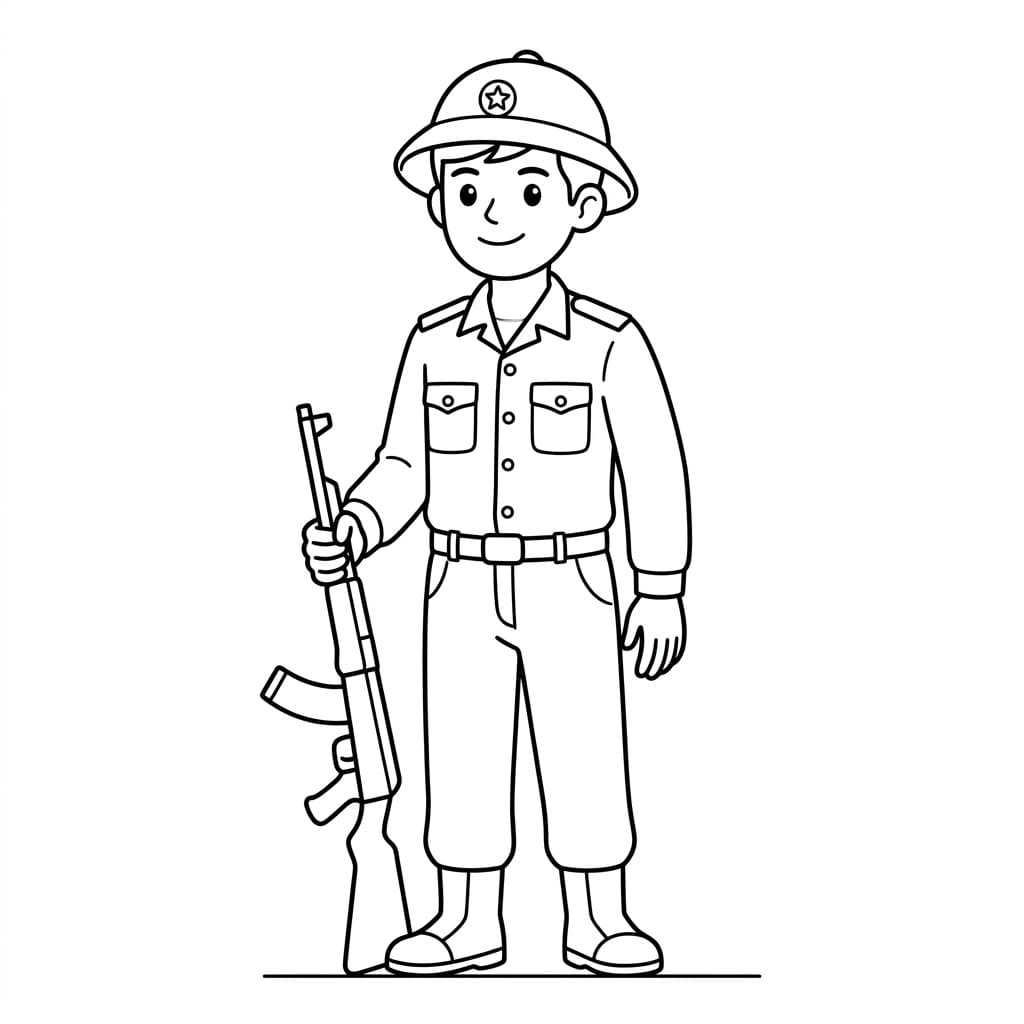 Enlig soldat Tegninger til Farvelægning