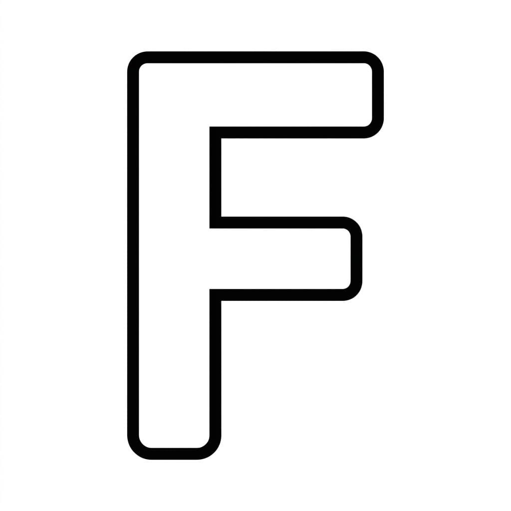 Fed Bogstav F Tegninger til Farvelægning