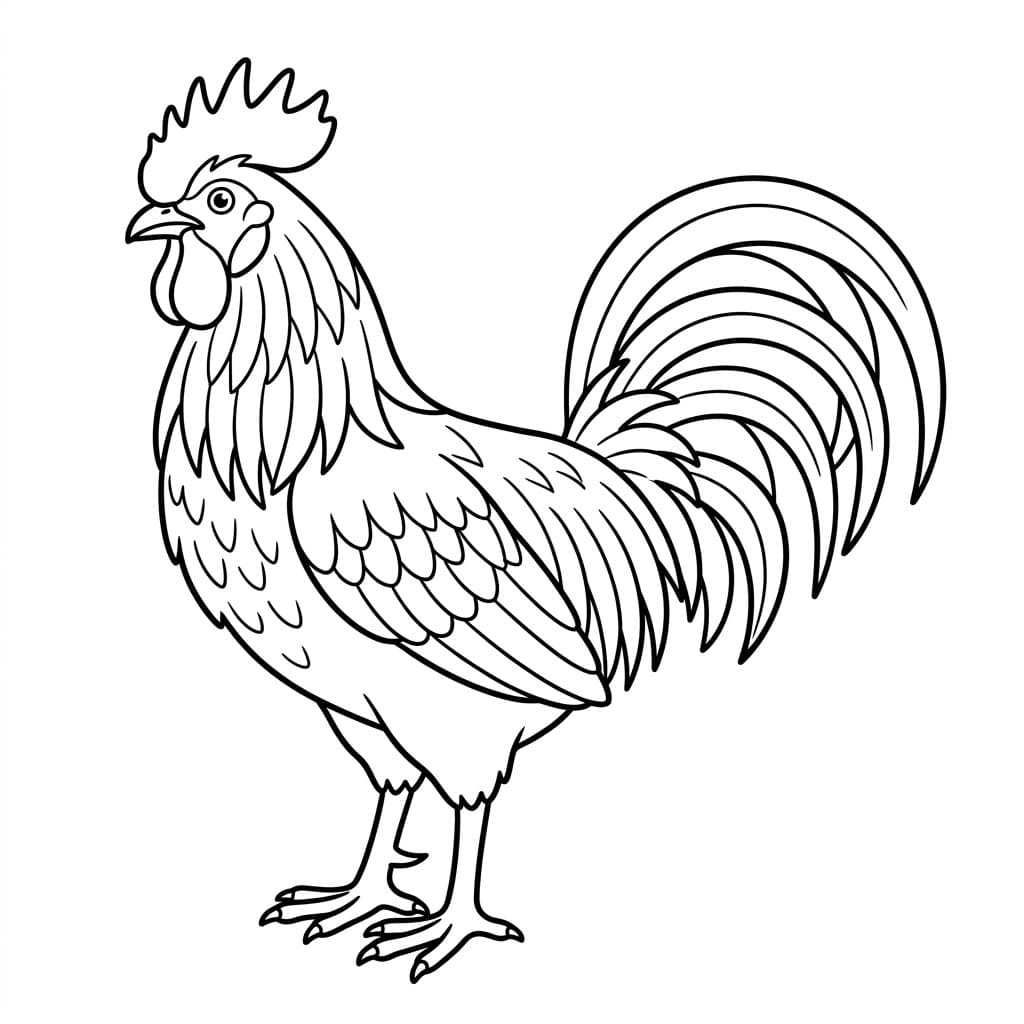 Flot hane Tegninger til Farvelægning