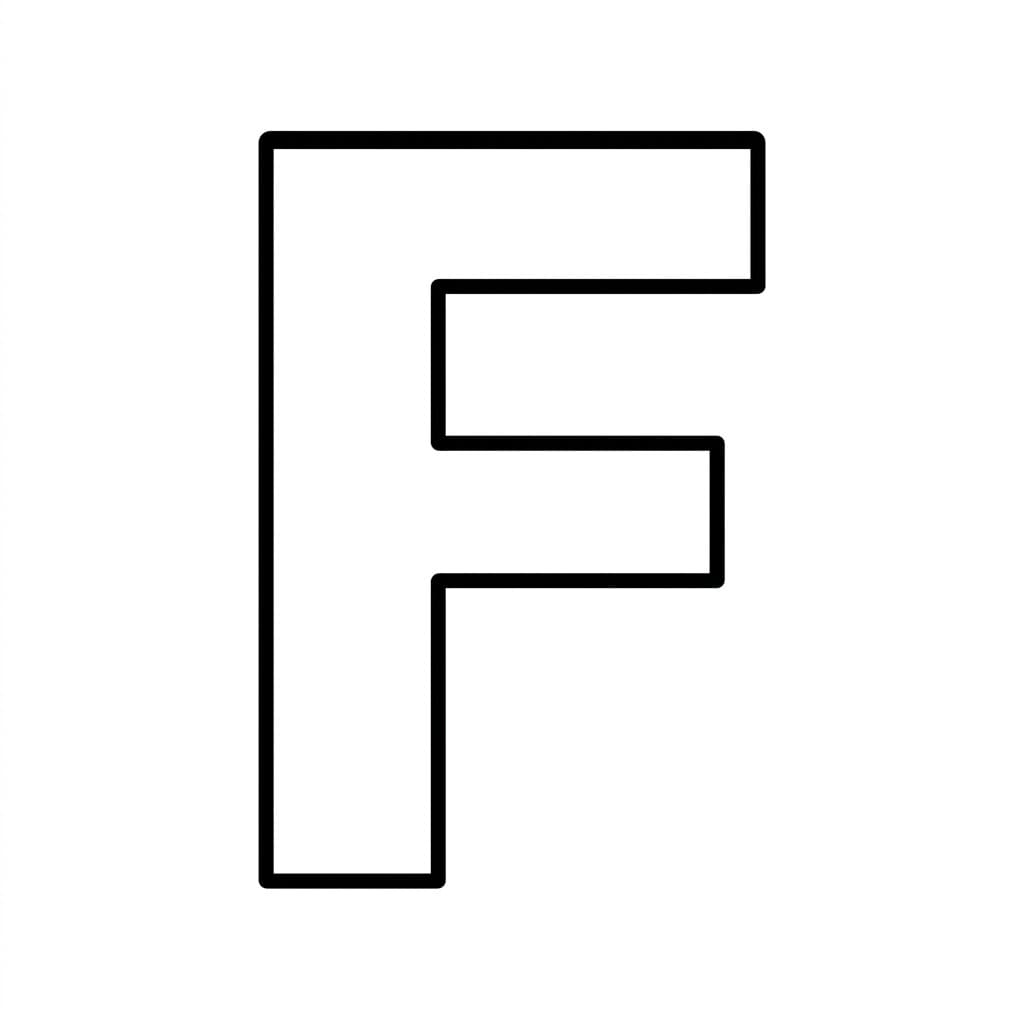 Geometrisk Bogstav F Tegninger til Farvelægning