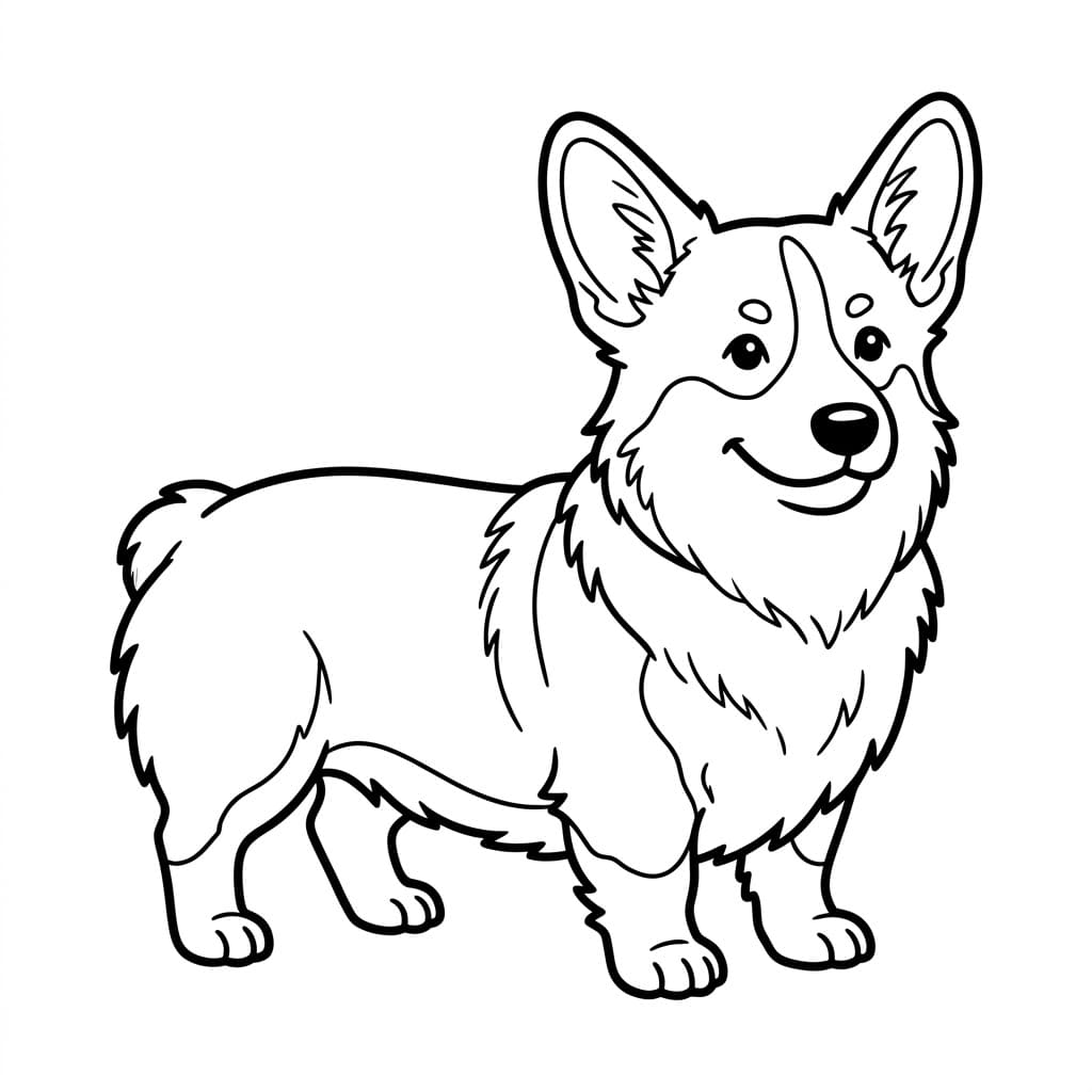 Glad Corgi Tegninger til Farvelægning