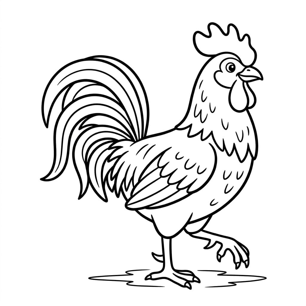 Glad hane gratis Tegninger til Farvelægning