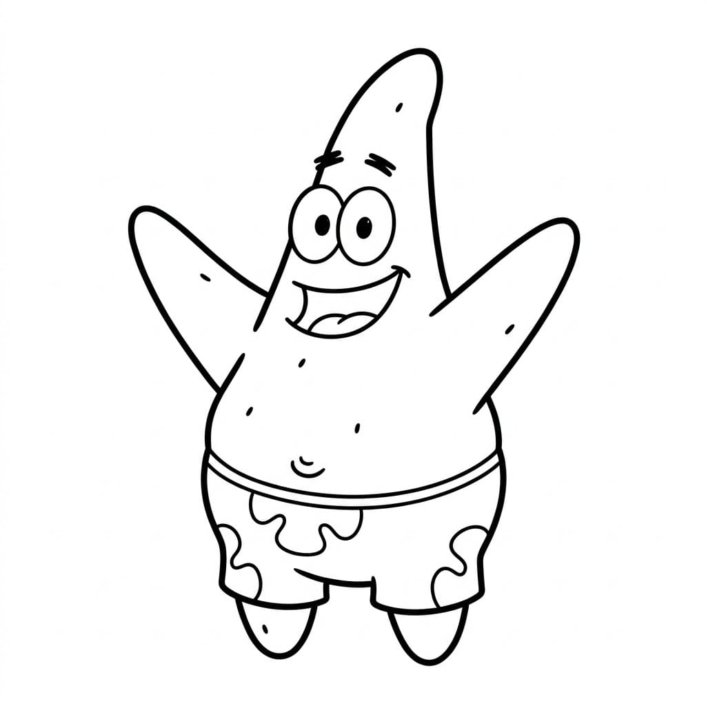 Glad Patrick Stjerne gratis Tegninger til Farvelægning