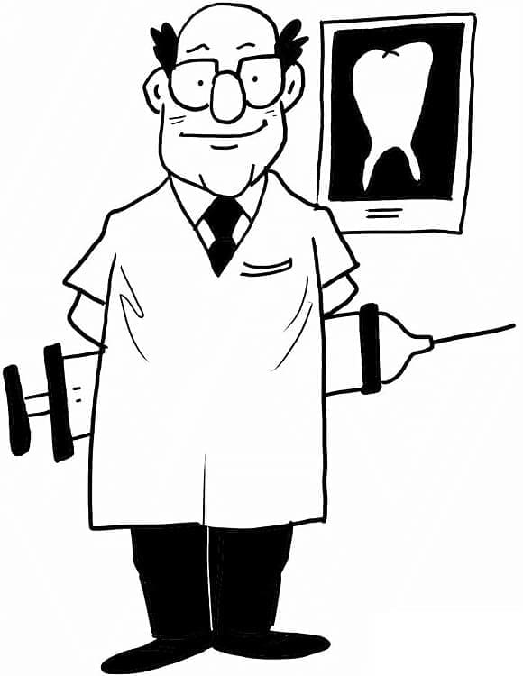 Glad tandlæge Tegninger til Farvelægning