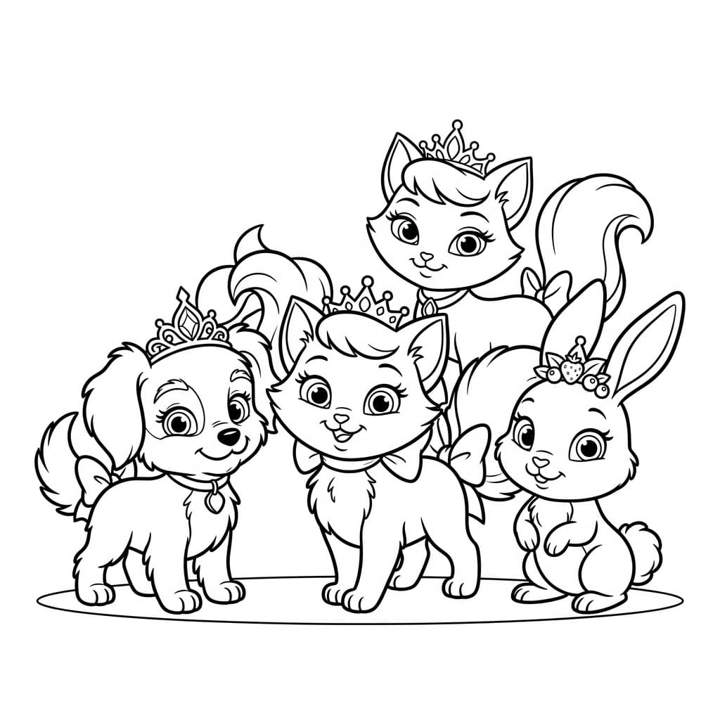 Glade Dyrevenner Tegninger til Farvelægning