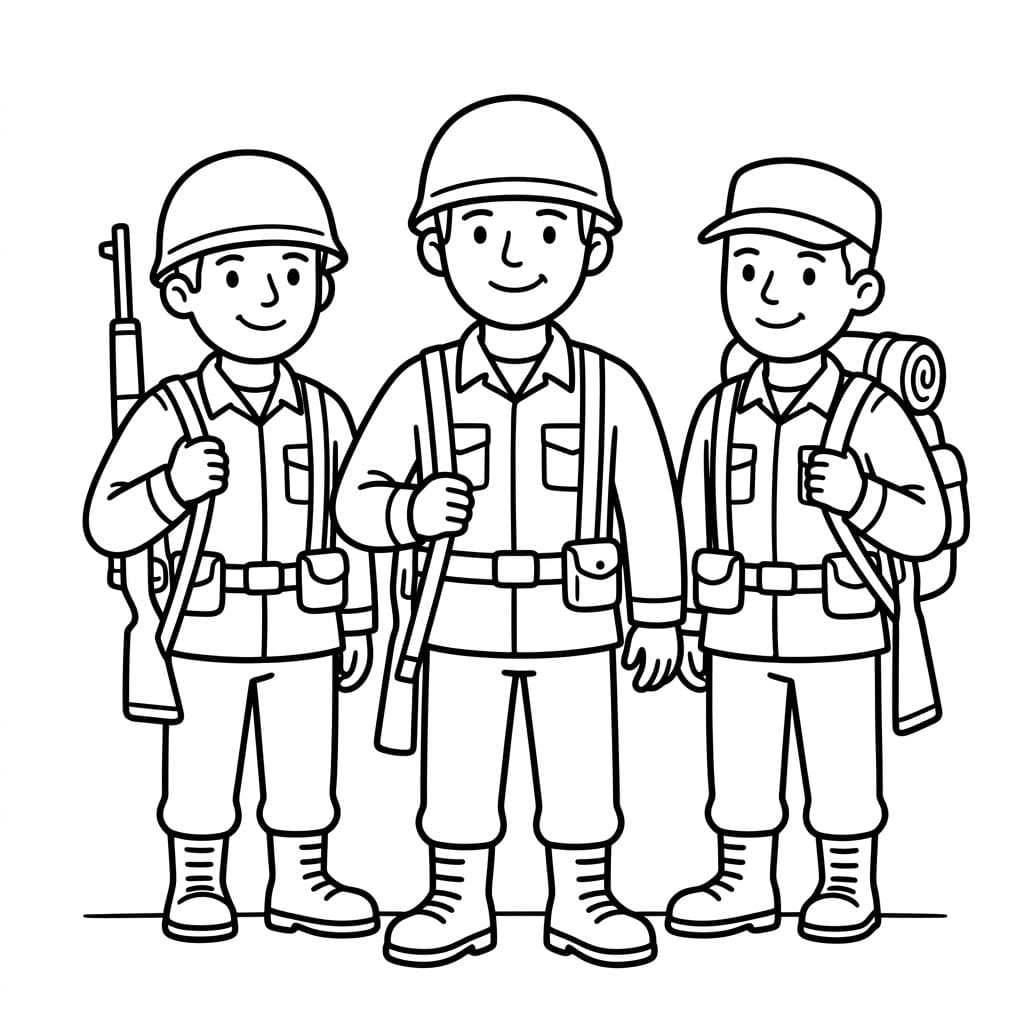 Glade soldater Tegninger til Farvelægning