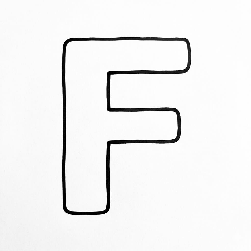 Glat Bogstav F Tegninger til Farvelægning