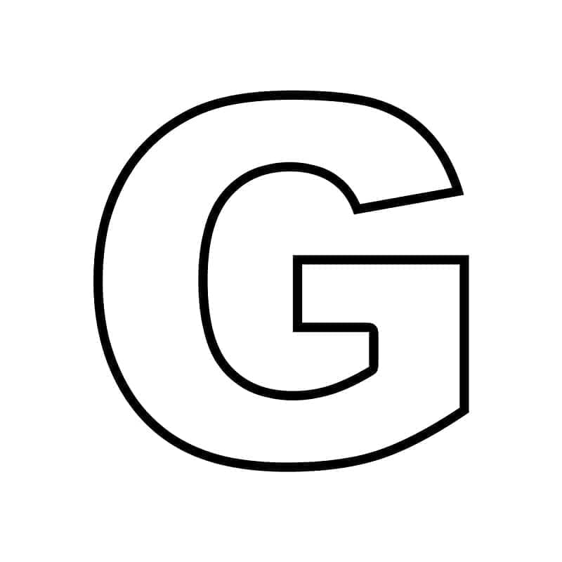 Gratis bogstav G at udskrive Tegninger til Farvelægning