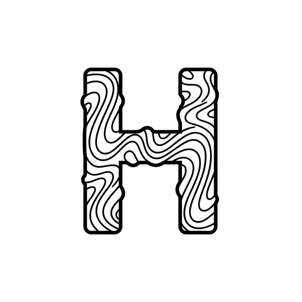 Gratis bogstav H Tegninger til Farvelægning