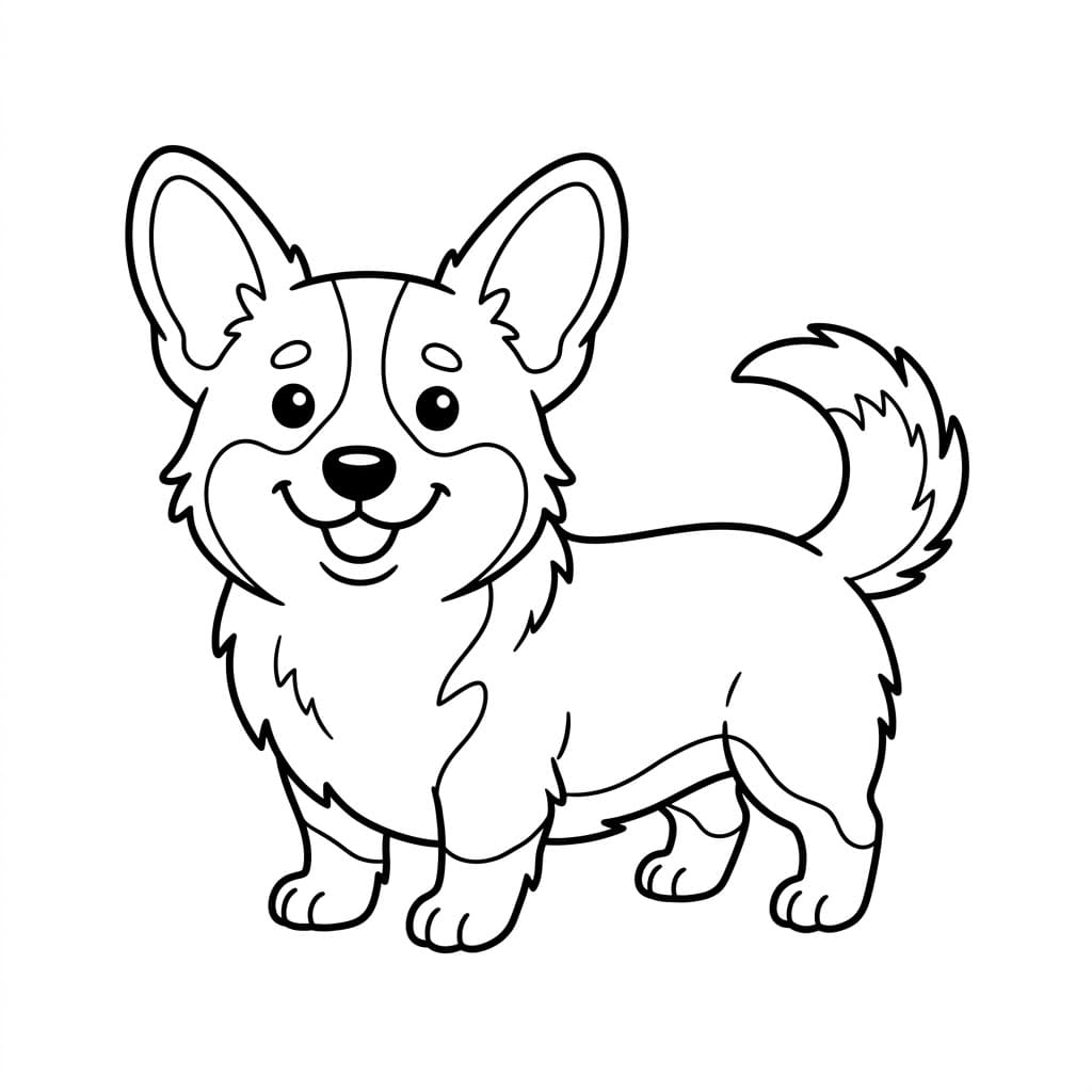 Gratis Corgi Tegninger til Farvelægning