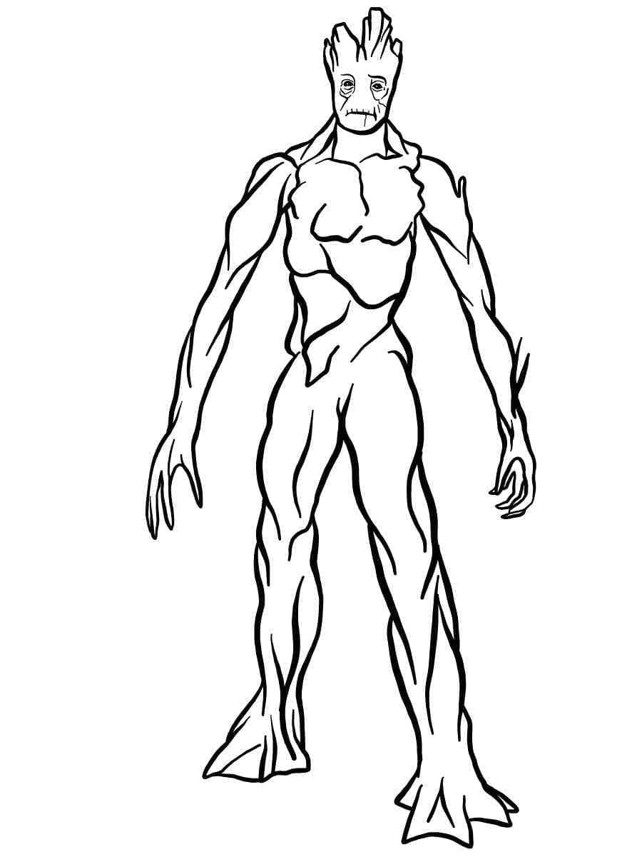 Groot fra Marvel Guardians of the Galaxy Tegninger til Farvelægning