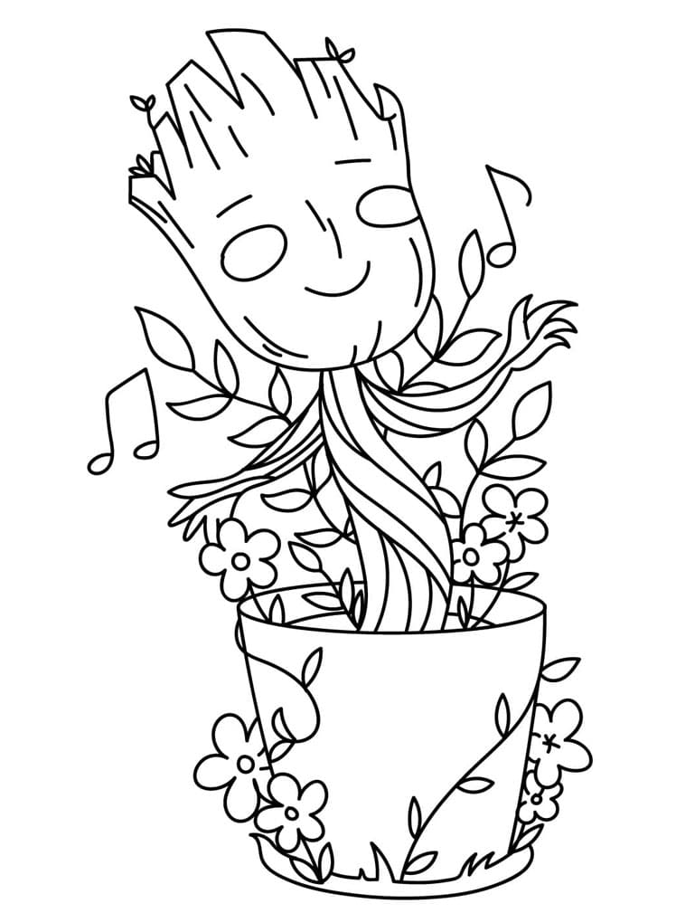 Groot og blomst Tegninger til Farvelægning