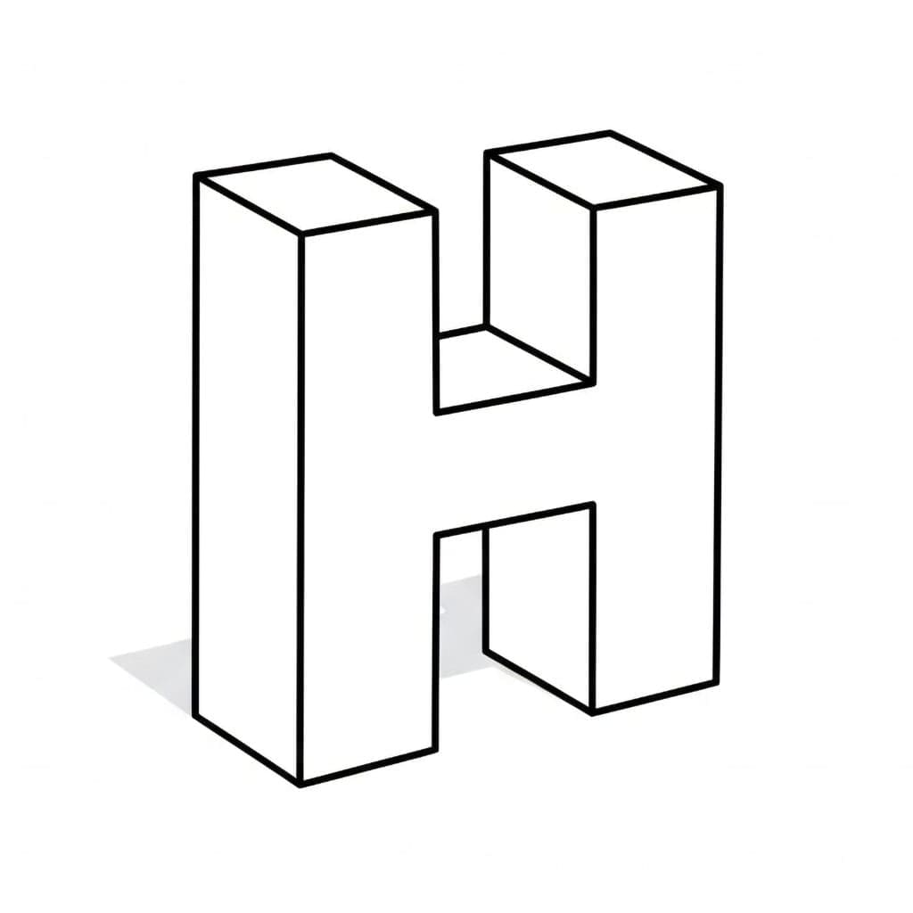 Grundlæggende 3D-blokke Tegninger til Farvelægning