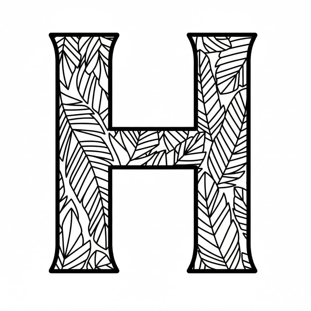 H-bogstavet fjer Tegninger til Farvelægning