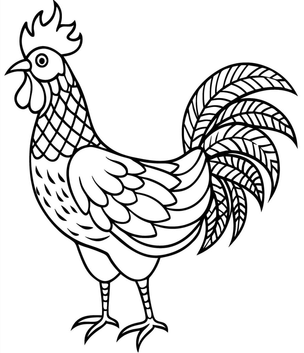 Hane går Tegninger til Farvelægning