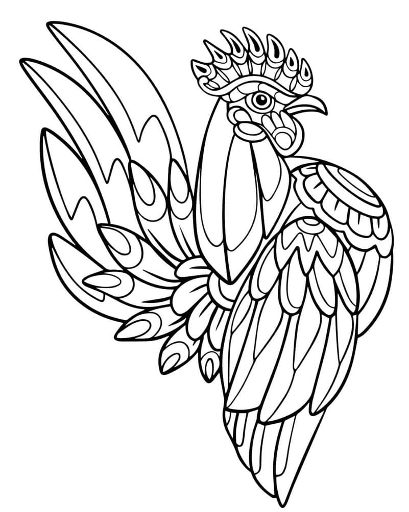 Hanekunst Tegninger til Farvelægning