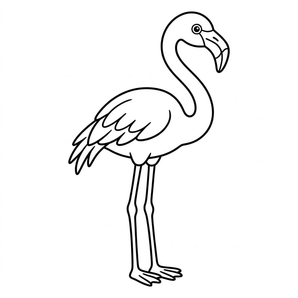 Høj Flamingo Tegninger til Farvelægning