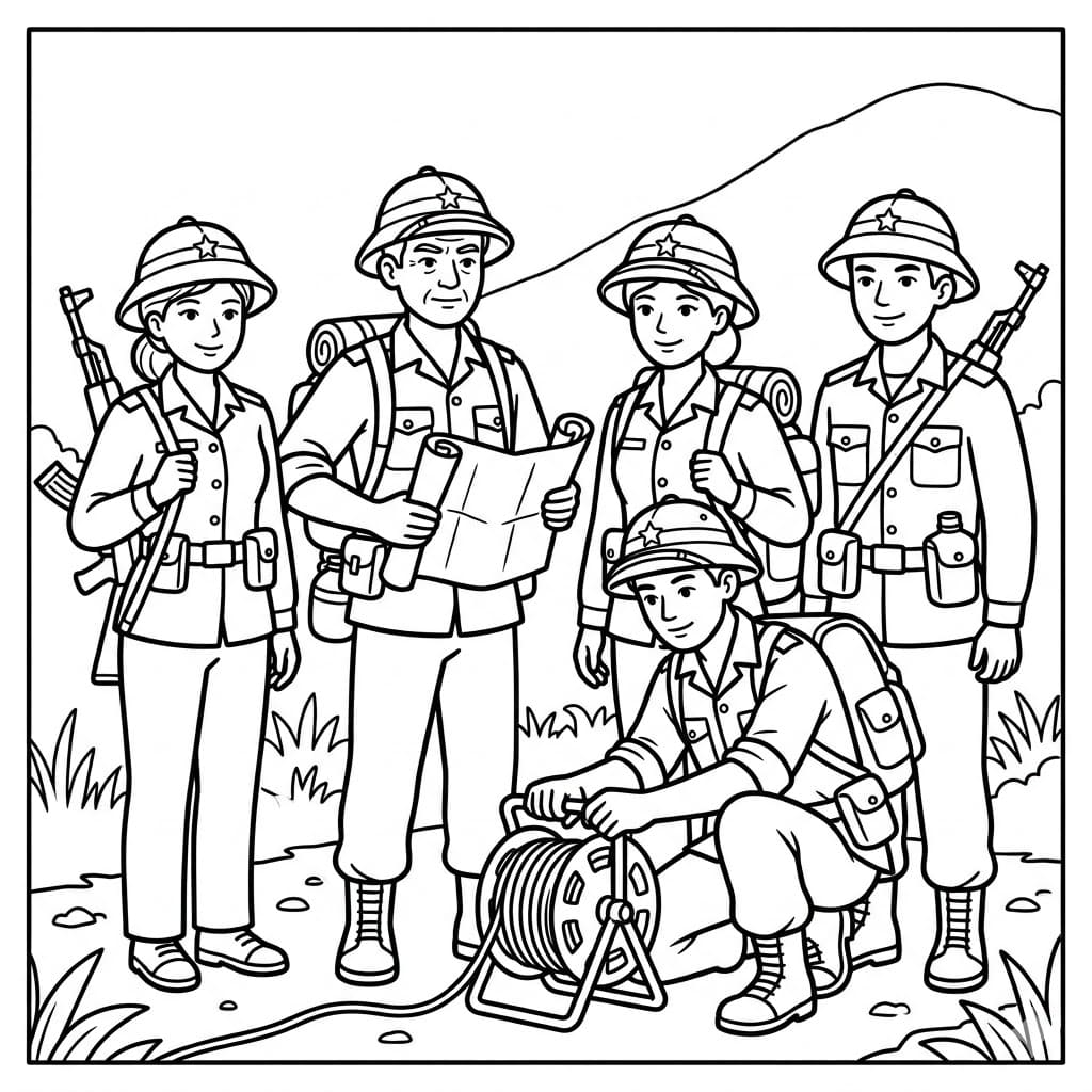 Holdarbejde i felten Tegninger til Farvelægning