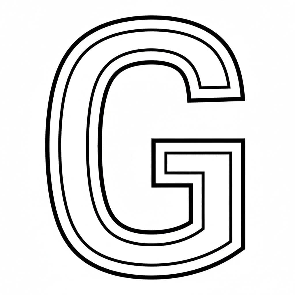 Hult bogstav G Tegninger til Farvelægning