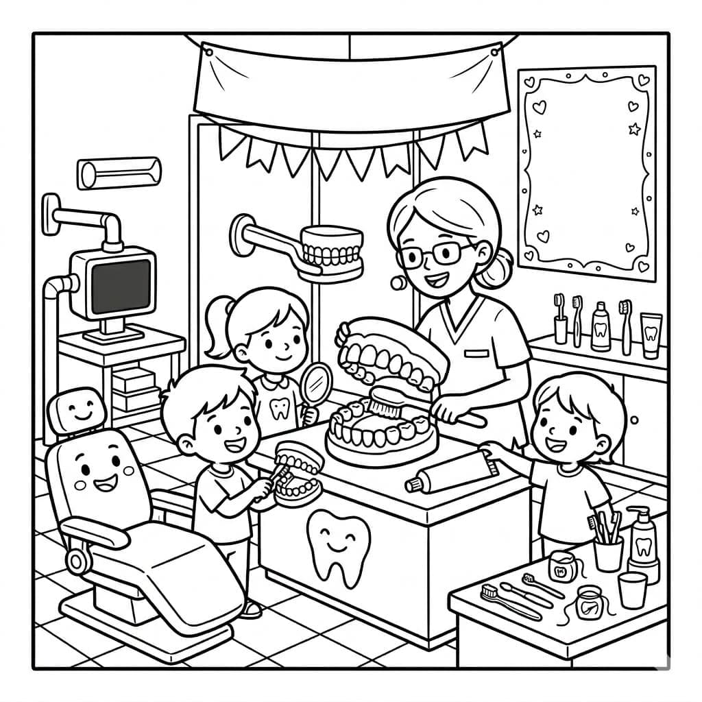 Interessant tandklinik Tegninger til Farvelægning