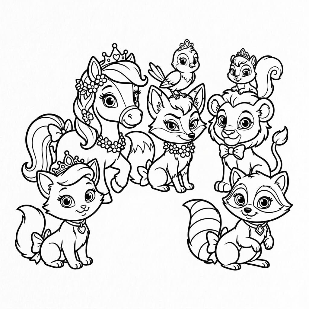 Kæledyr fra Slottet Tegninger til Farvelægning