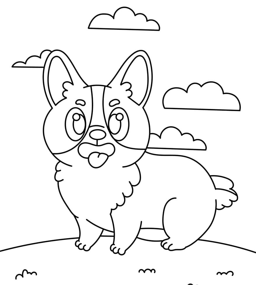 Kawaii Corgi Tegninger til Farvelægning