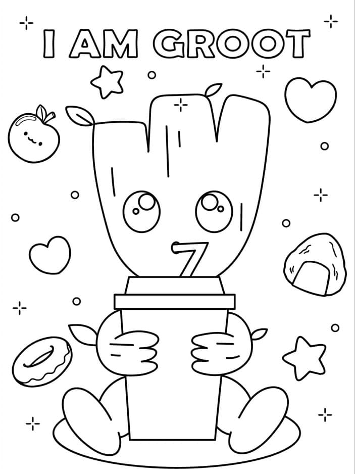 Kawaii Groot gratis Tegninger til Farvelægning
