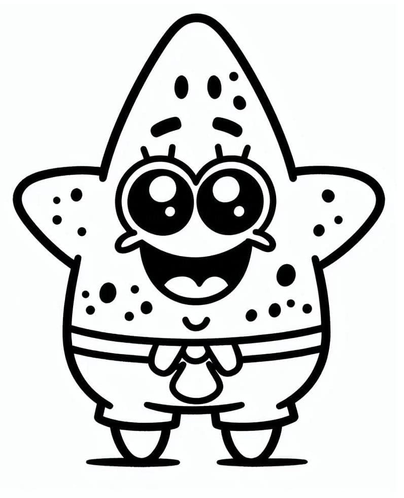 Kawaii Patrick-stjerne Tegninger til Farvelægning