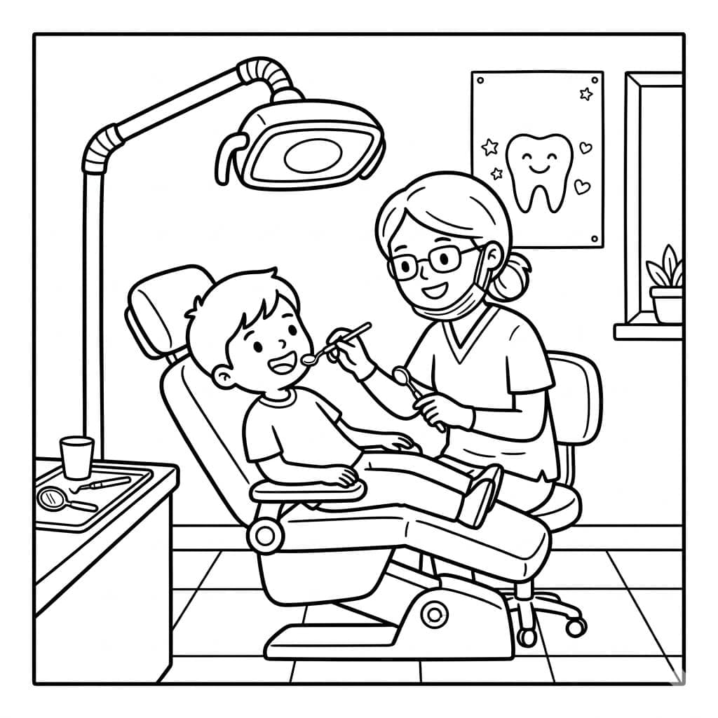 Klar tandundersøgelseslampe Tegninger til Farvelægning