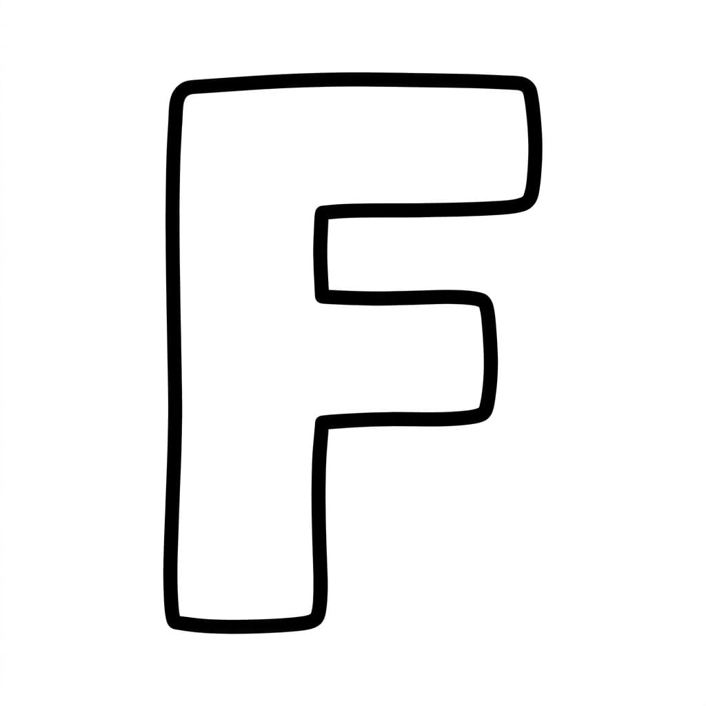 Klassisk Bogstav F Tegninger til Farvelægning