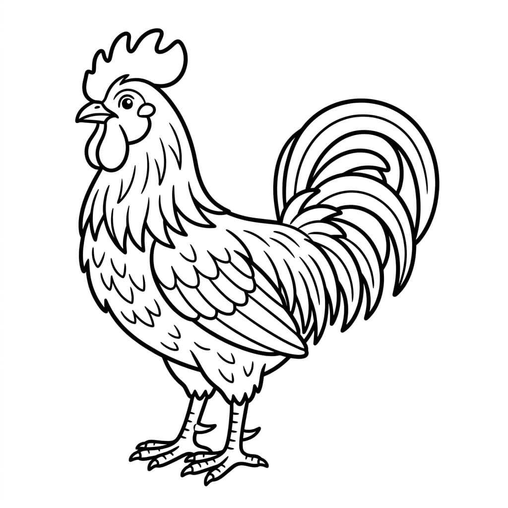 Klassisk hane Tegninger til Farvelægning