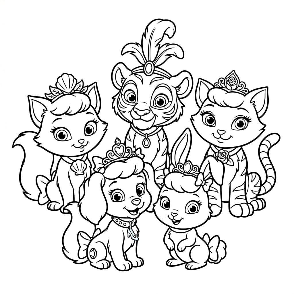 Kongelige Dyrevenner Tegninger til Farvelægning