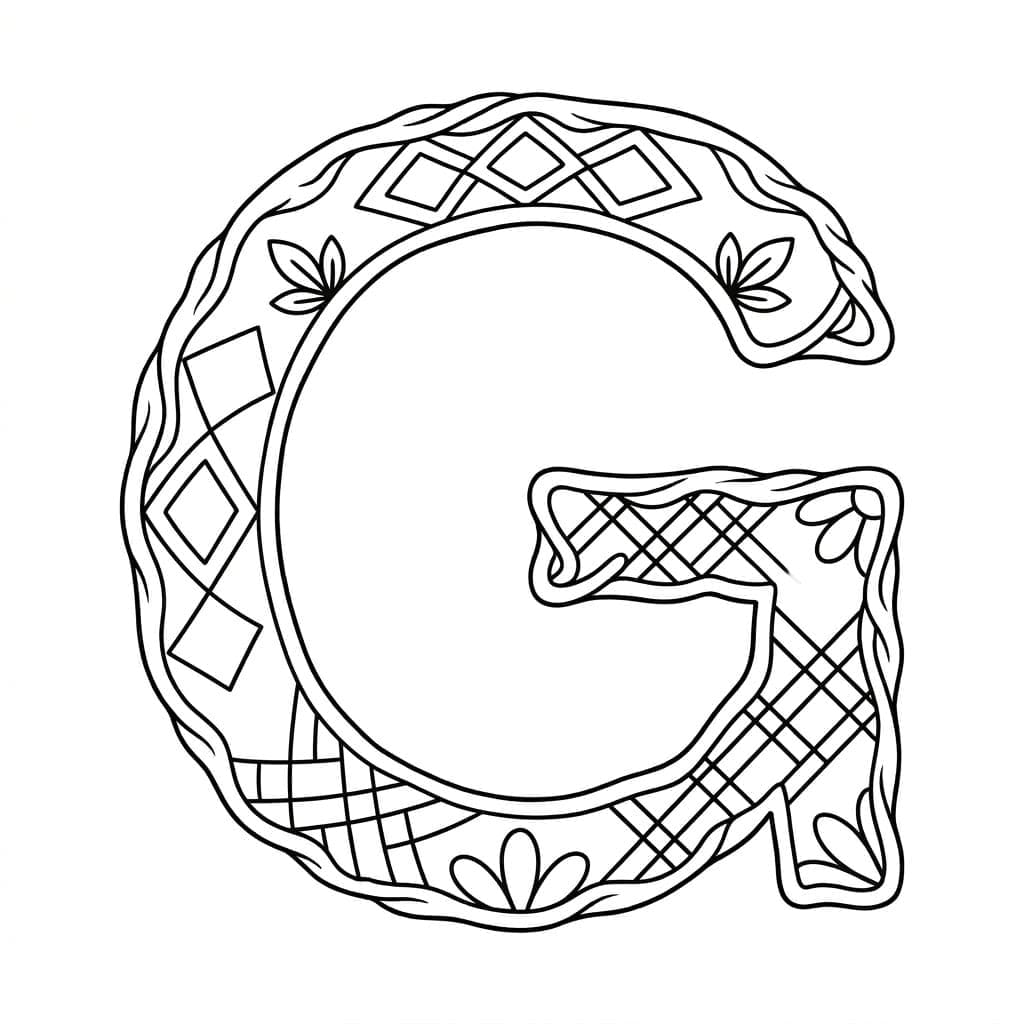 Kunstnerisk Bogstav G Tegninger til Farvelægning