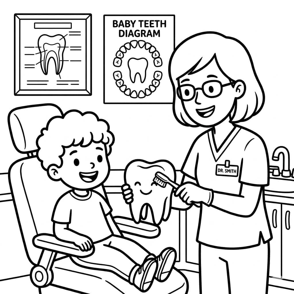 Lær hvordan du passer på dine tænder Tegninger til Farvelægning