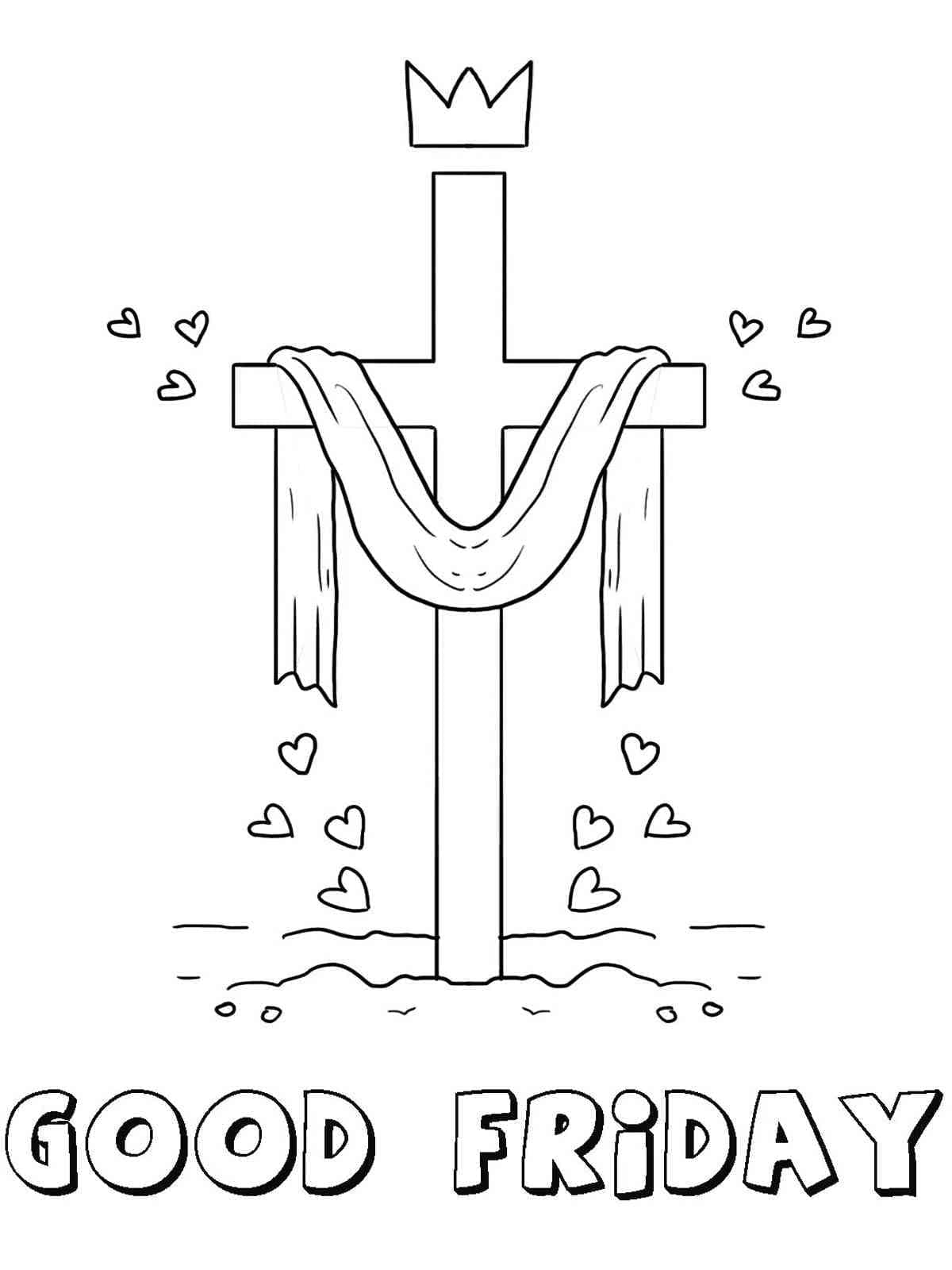 Langfredags korsbillede Tegninger til Farvelægning