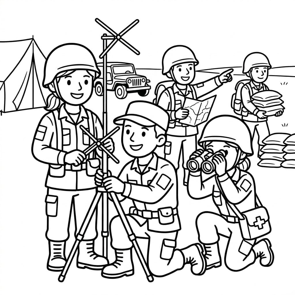 Lejr og udstyr Tegninger til Farvelægning