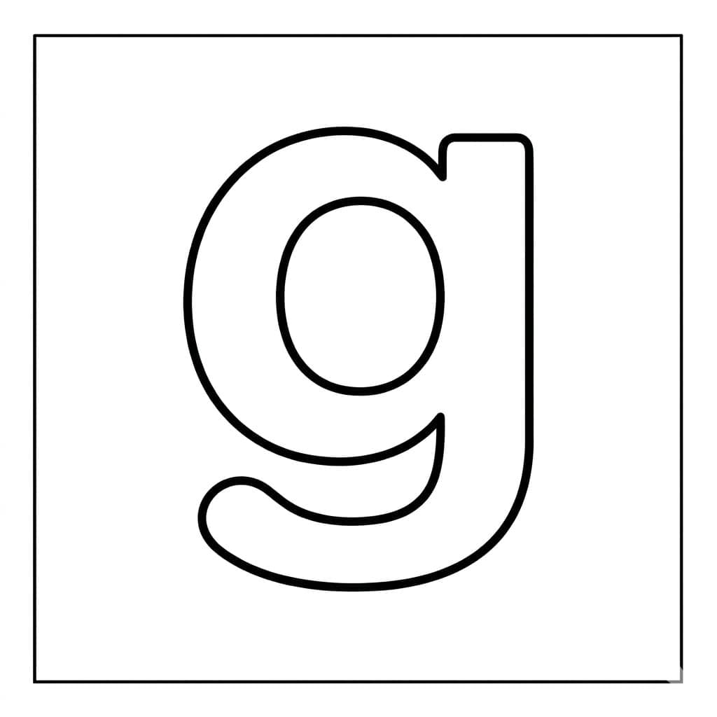 Lille Bogstav g Tegninger til Farvelægning