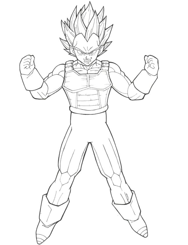 Mægtige Vegeta Tegninger til Farvelægning