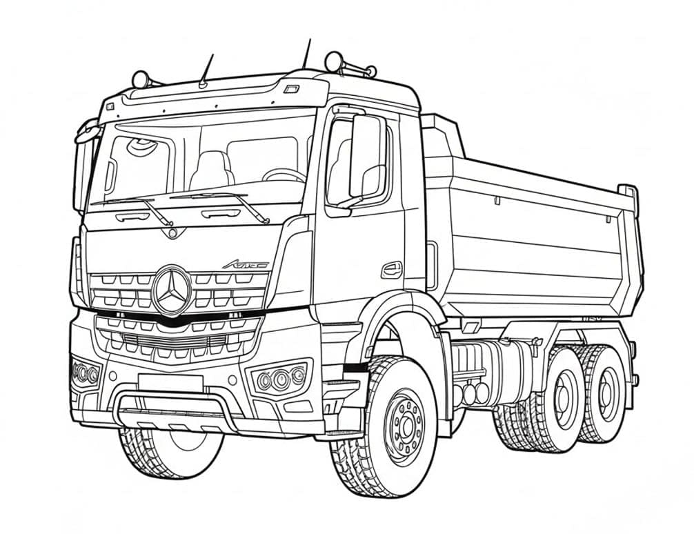 Mercedes Arocs Tegninger til Farvelægning