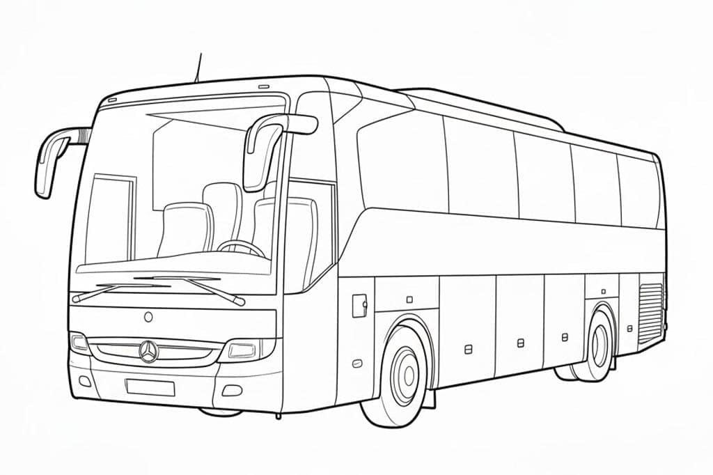 Mercedes-bus Tegninger til Farvelægning