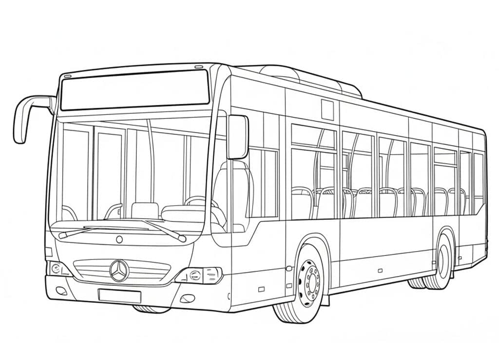Mercedes bybus Tegninger til Farvelægning