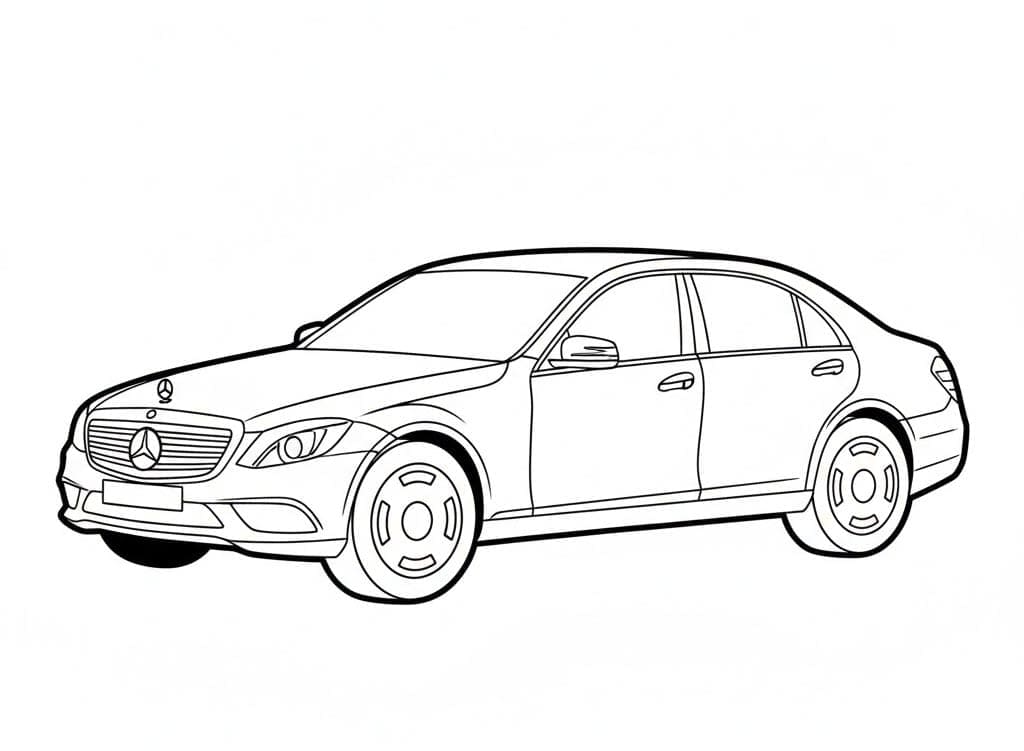 Mercedes Klassisk Sedan Tegninger til Farvelægning