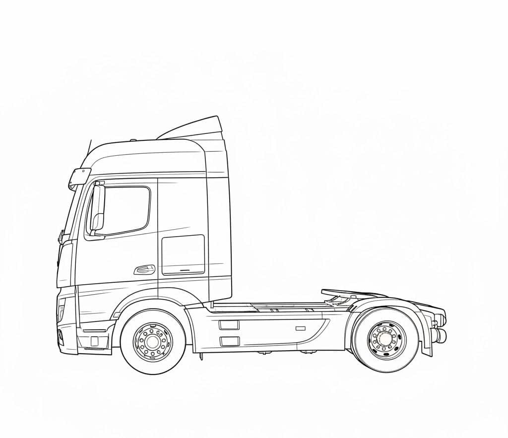 Mercedes lastbilhoved Tegninger til Farvelægning