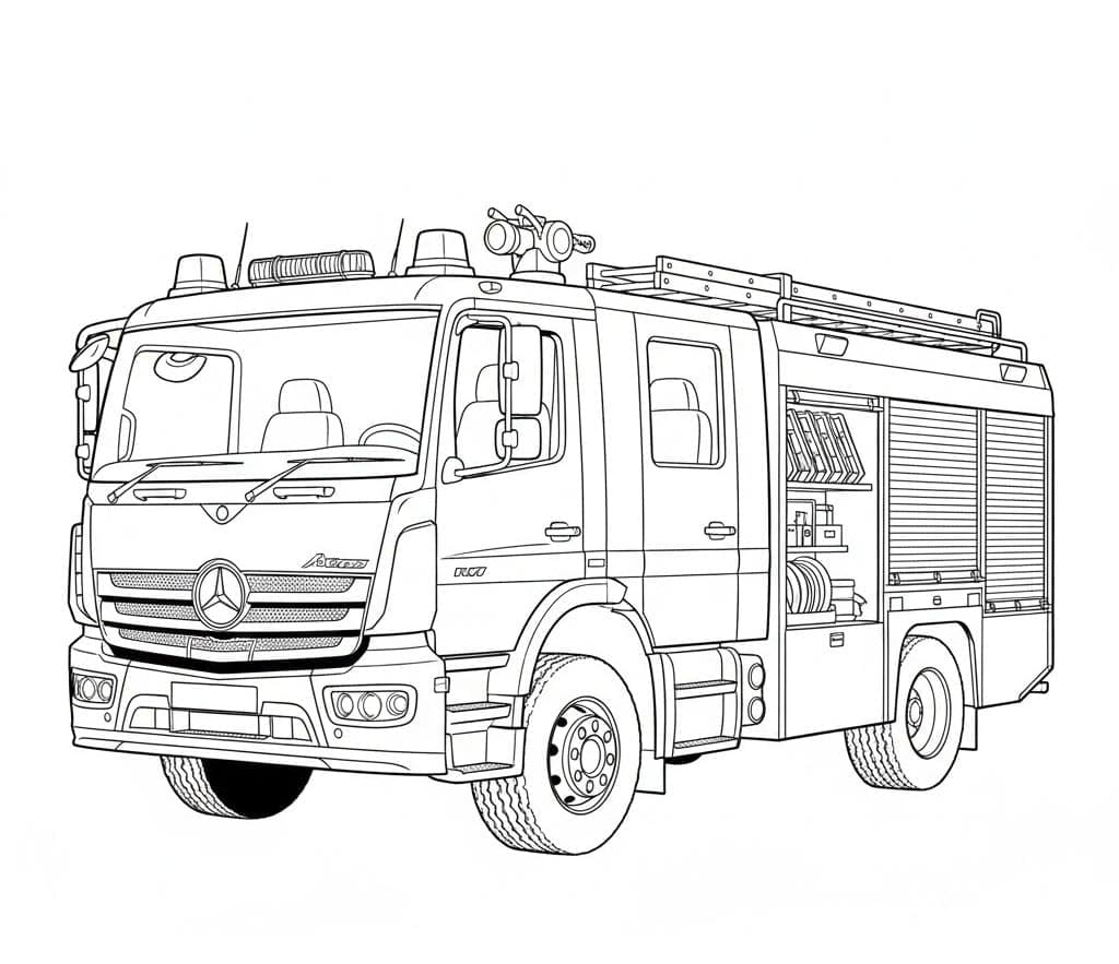 Mercedes let lastbil Tegninger til Farvelægning